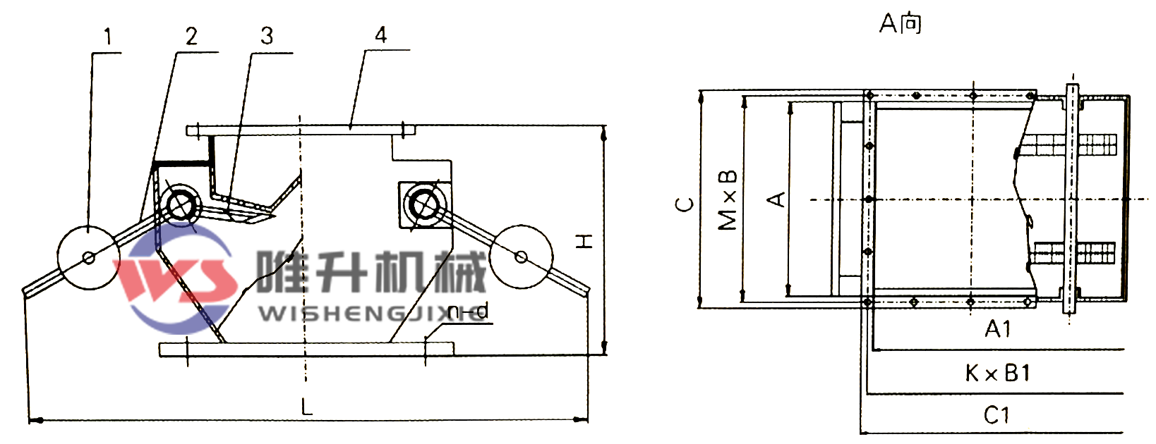 方形單層雙門重錘式鎖風翻板閥 方形單層雙門重錘式鎖風翻板閥